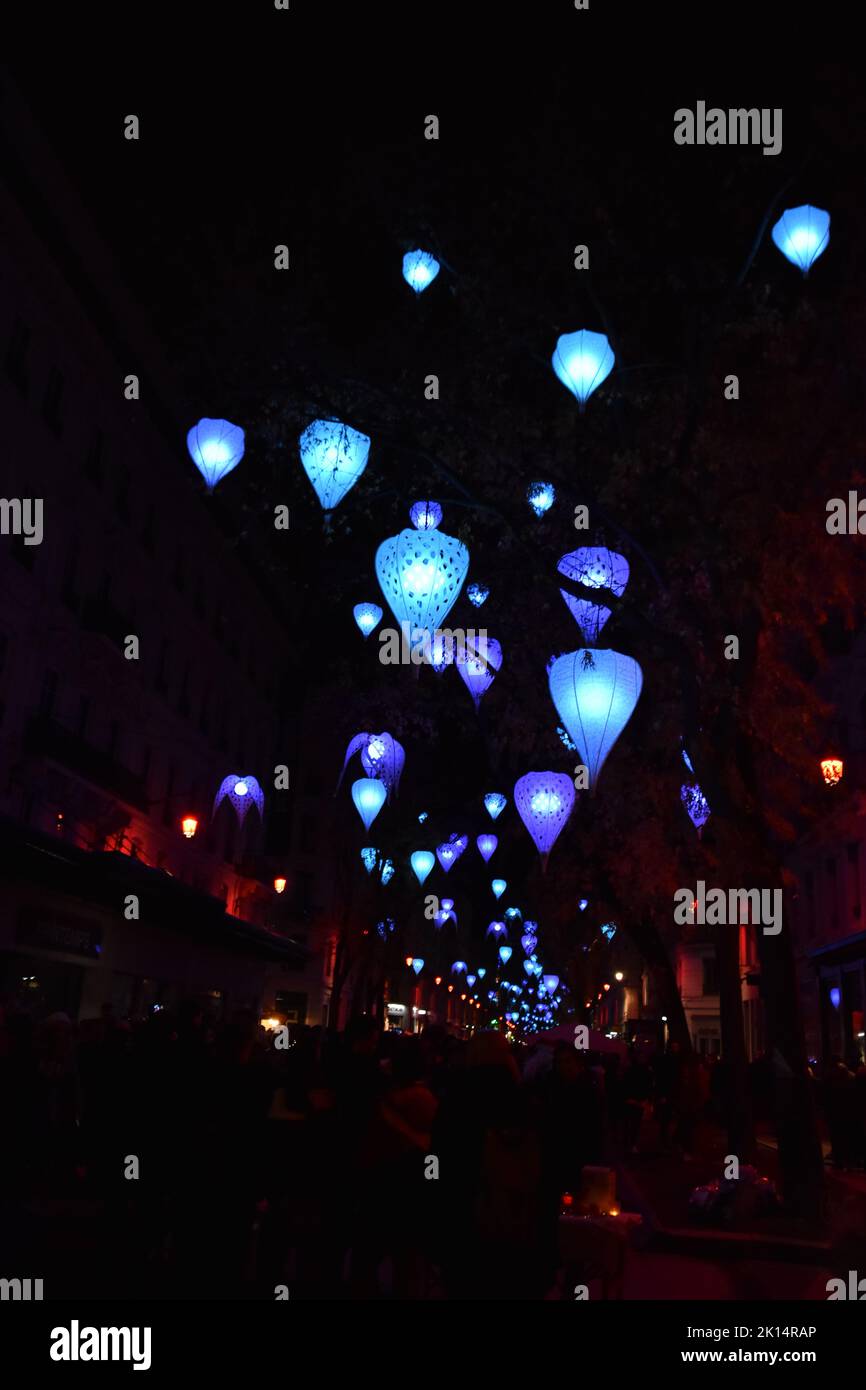 Festival of Lights in Lyon, Fête des Lumières Lyon France Stock Photo