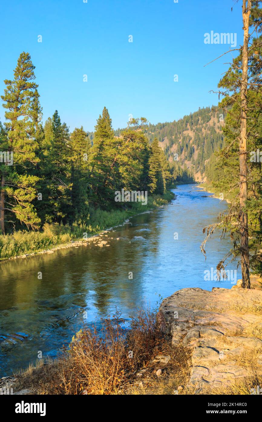 blackfoot river in the johnsrud recreation area near potomac, montana Stock Photo