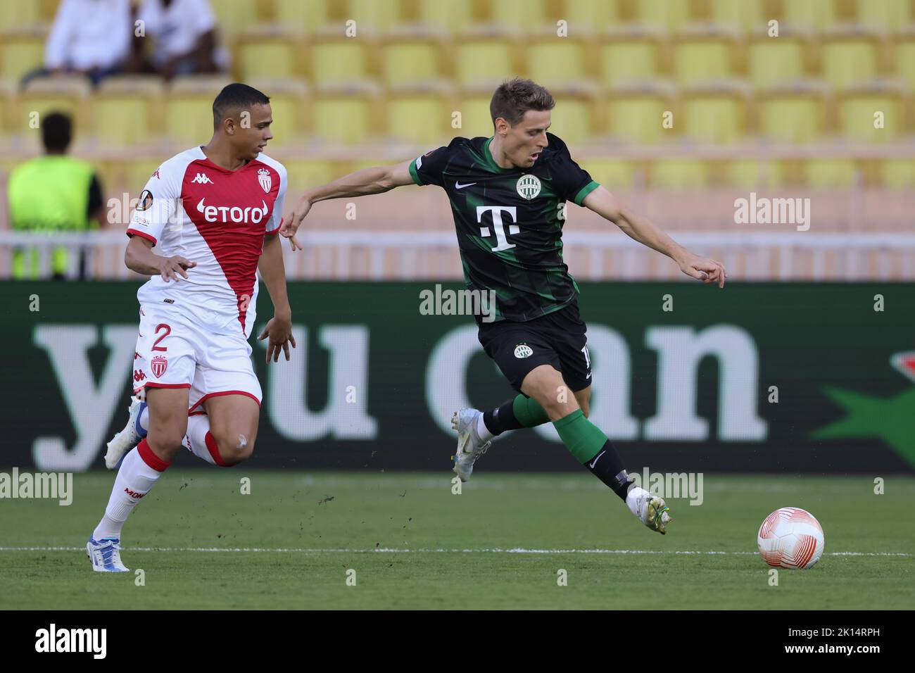 Amer Gojak of Ferencvarosi TC celebrates after scoring a goal with