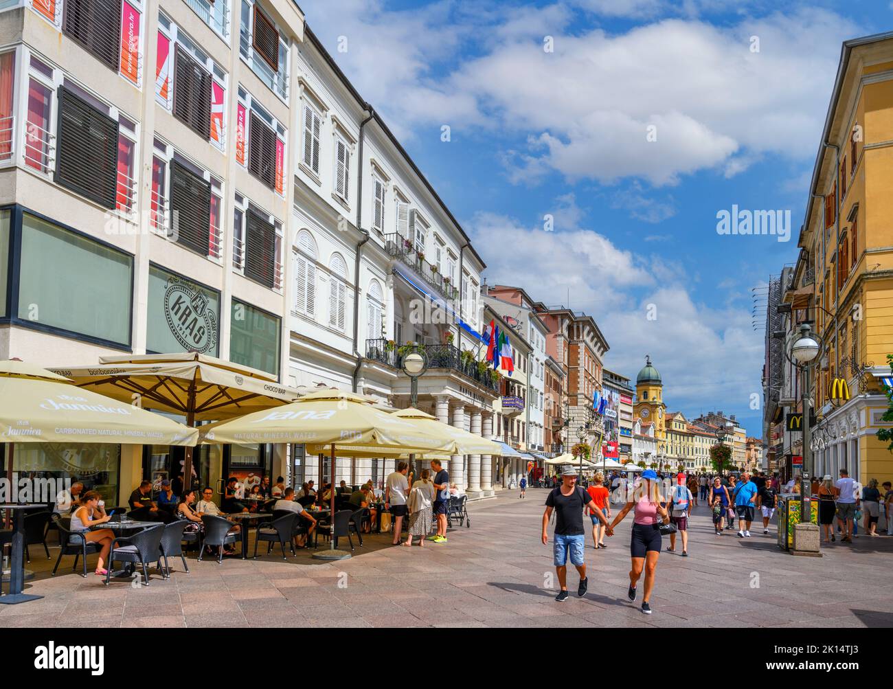 Cafe on the main street, Korzo, Rijeka, Croatia Stock Photo