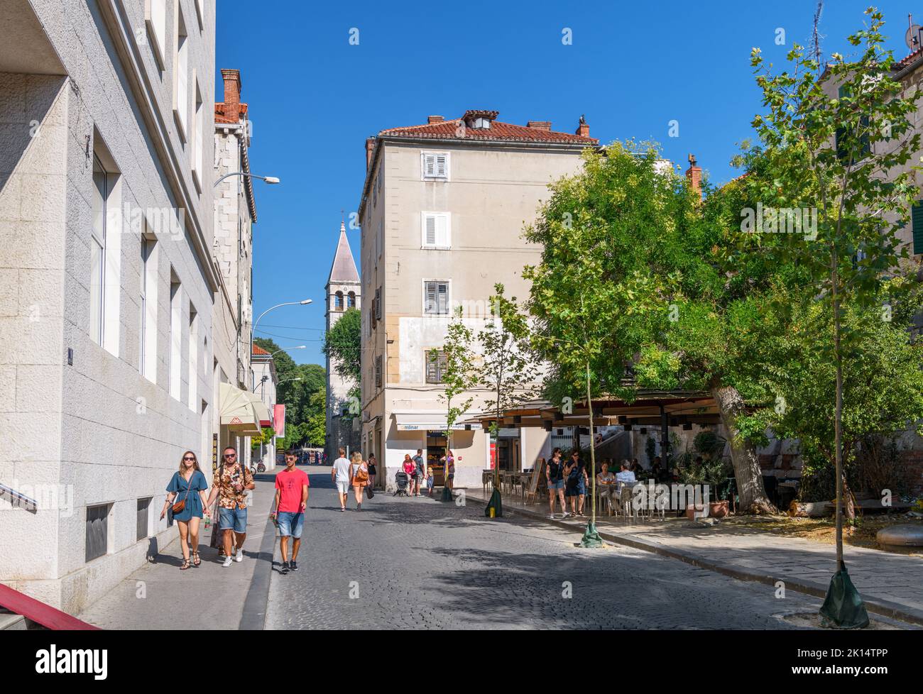 Ulica Kralja Tomislava, as street in the old town of Split, Croatia Stock Photo