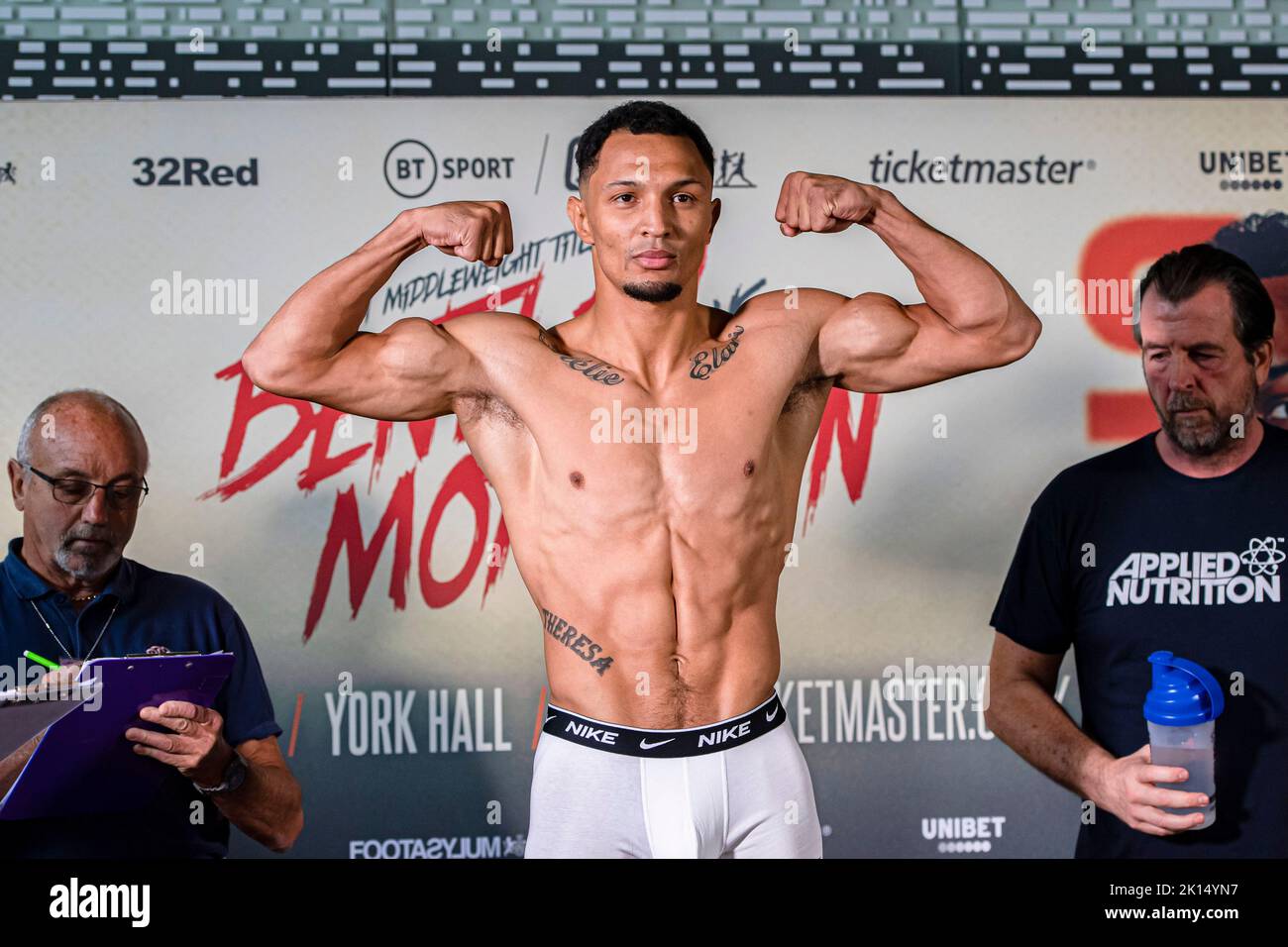 LONDON, UNITED KINGDOM. 15th Sep, 2022. Marcus Morrison  during Frank Warren presents Bentley vs Morrison Official Weigh-In at Bethnal Green Town Hall Hotel on Thursday, September 15, 2022 in LONDON (Editorial use only, license required for commercial use. No use in betting, games or a single club/league/player publications.) Credit: Taka G Wu/Alamy Live News Stock Photo