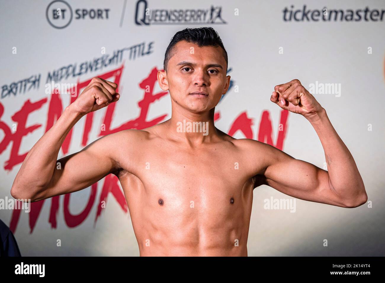 LONDON, UNITED KINGDOM. 15th Sep, 2022. Brayan Mairena during Frank Warren presents Bentley vs Morrison Official Weigh-In at Bethnal Green Town Hall Hotel on Thursday, September 15, 2022 in LONDON (Editorial use only, license required for commercial use. No use in betting, games or a single club/league/player publications.) Credit: Taka G Wu/Alamy Live News Stock Photo