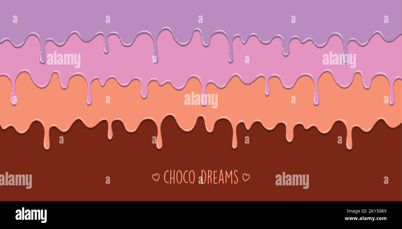 sweet tasty melting chocolate icing background choco dreams Stock Vector