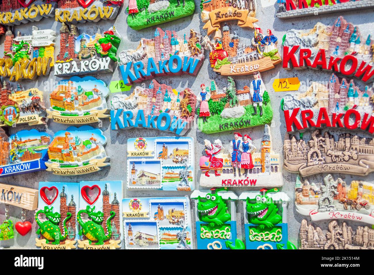 Decorative fridge for sale at Krakow Old Town Poland Stock