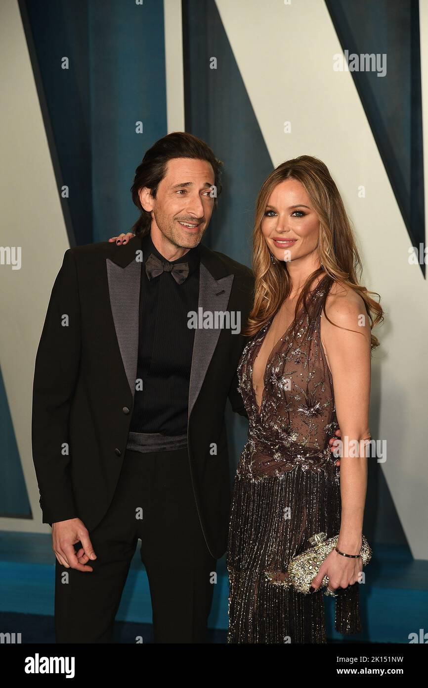 Adrien Brody, Georgina Chapman attend the 2022 Vanity Fair Oscar Party