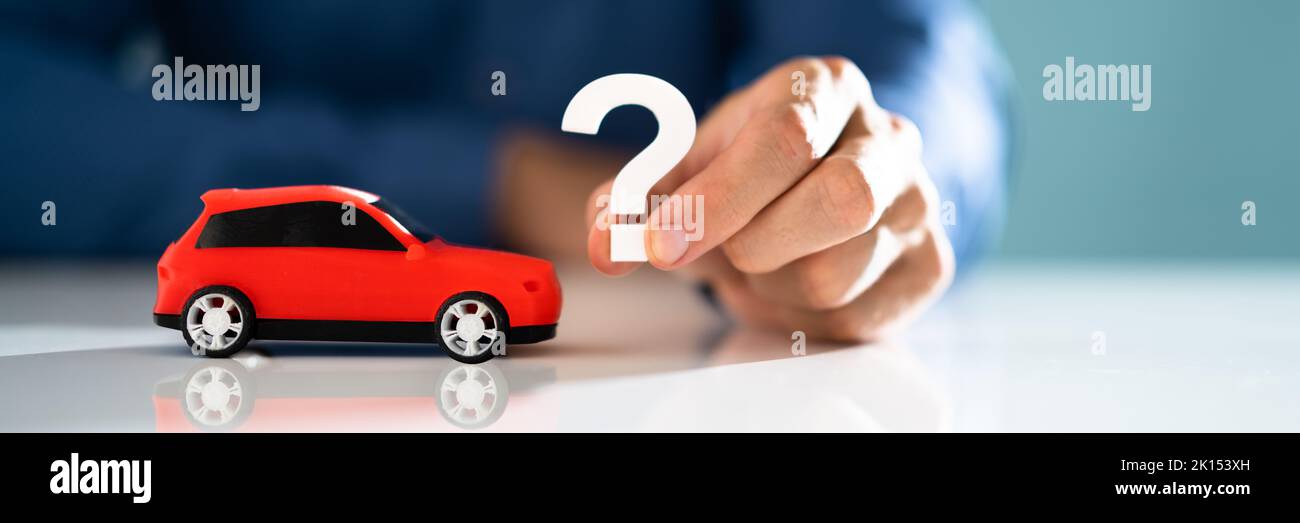 Your Car Covered Insurance Question Mark Concept Stock Photo Alamy