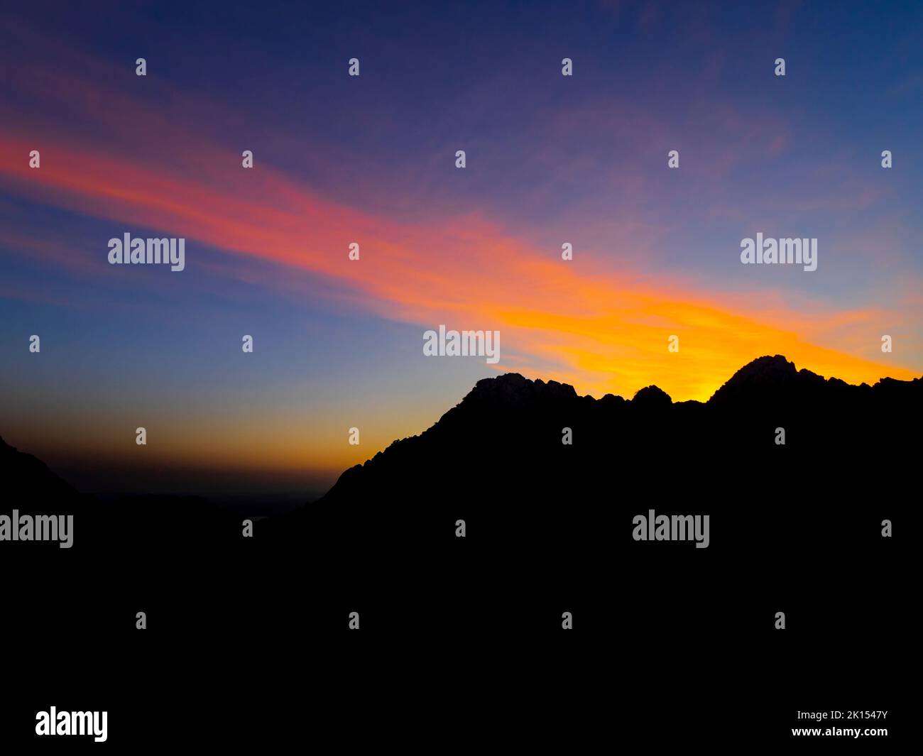Sunset sky near Tulove grede ridge mountain in Croatia Europe Stock Photo