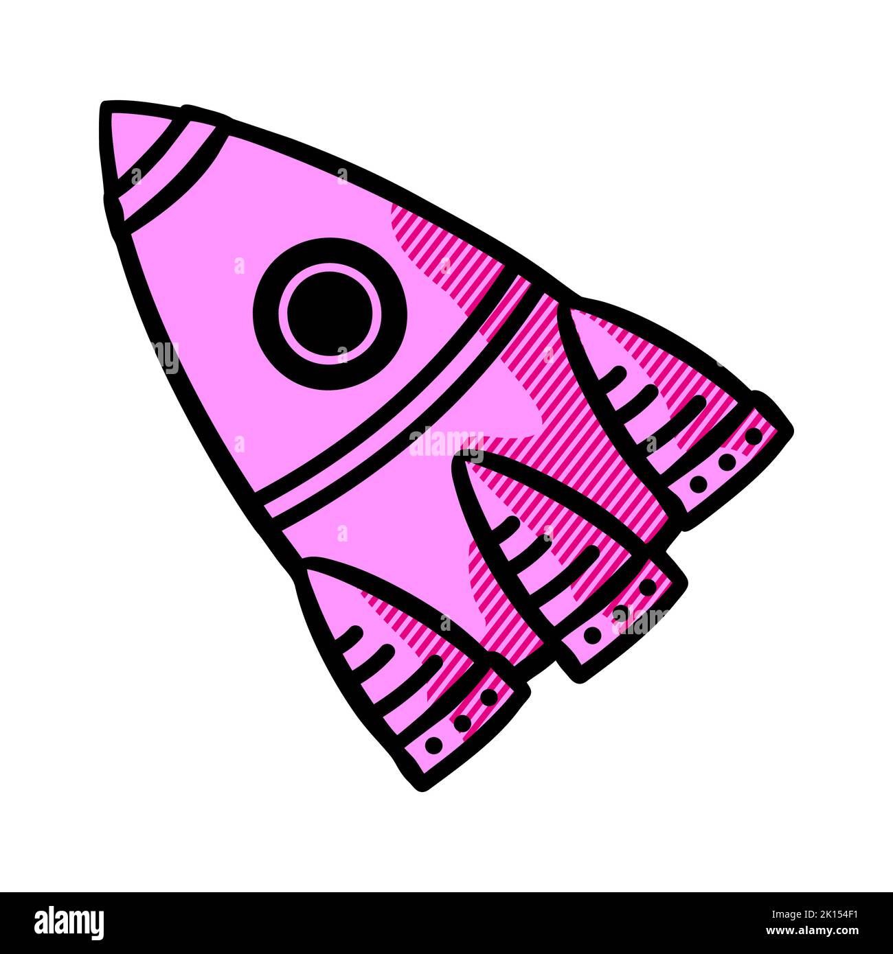 Doodle vector rocket. Cute space postcard. Vector stars. Vector rocket. Hand Drawn vector. Doodle space. Cosmos. Stock Photo