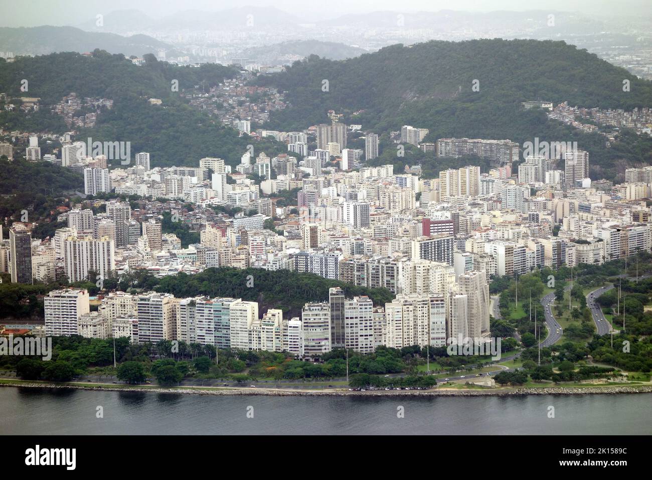 view, Sugarloaf Mountain, Pão de Açúcar, Rio de Janeiro, Southeast Region, Brazil, South America Stock Photo