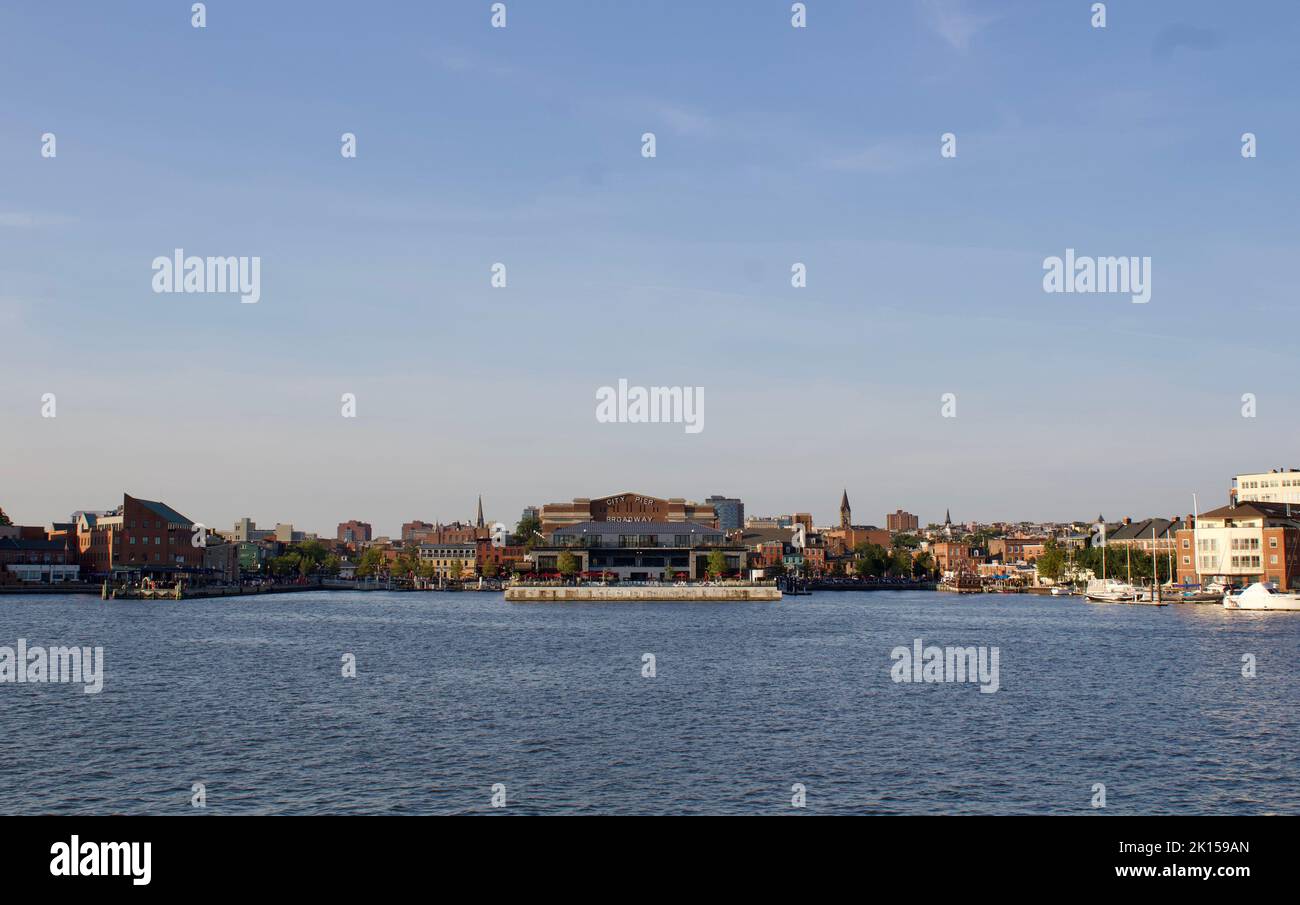 Fells Point, Baltimore from the Water in Winter Stock Photo
