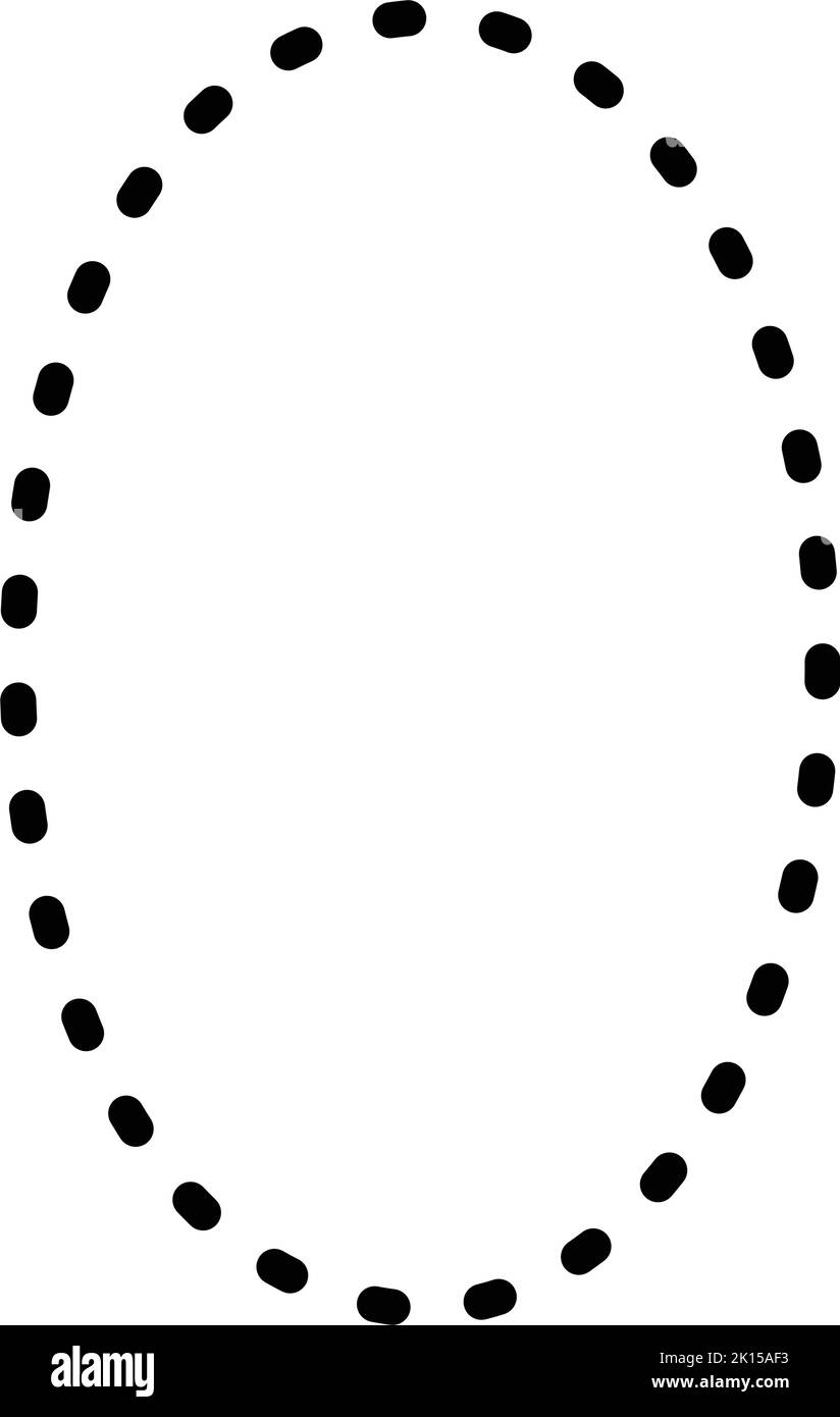 Tracing Alphabet letter O prewriting dotted line element for