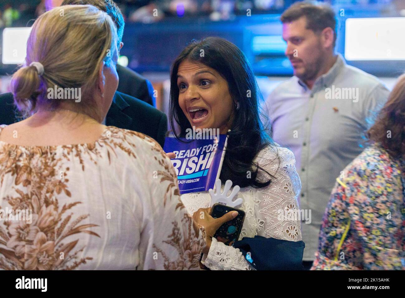The final tory hustings takes place at Wembley in London tonight.   Pictured: Rishi Sunak’s wife Akshata Murthy at the hustings.  Image shot on 31th A Stock Photo