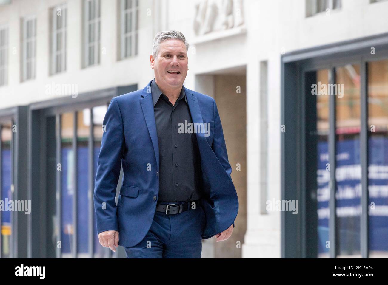 Labour Party leader Sir Keir Starmer appears at BBC studios this morning.   Image shot on 1st Sep 2022.  © Belinda Jiao   jiao.bilin@gmail.com 0759893 Stock Photo