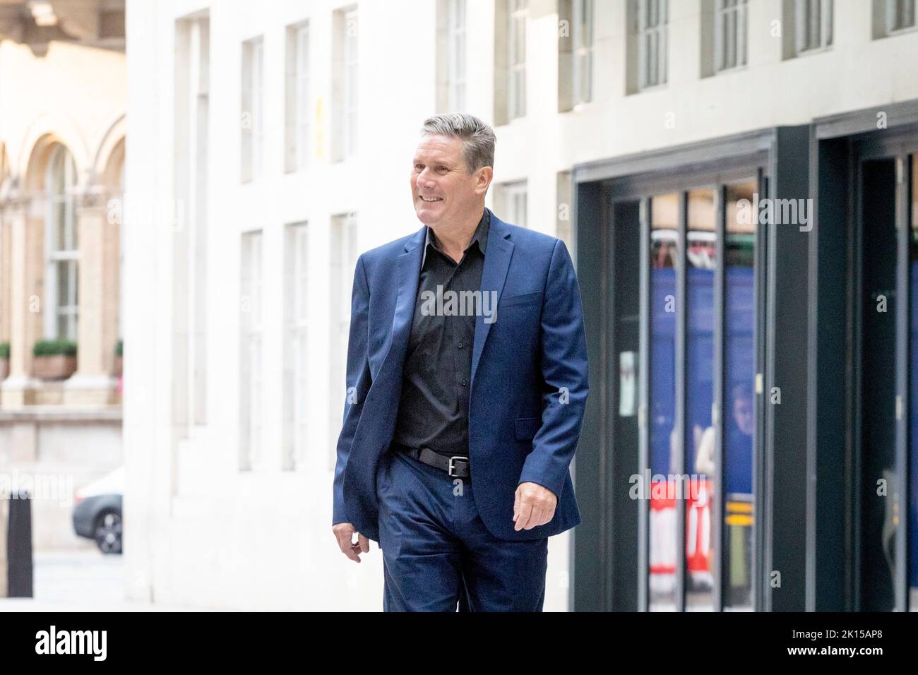 Labour Party leader Sir Keir Starmer appears at BBC studios this morning.   Image shot on 1st Sep 2022.  © Belinda Jiao   jiao.bilin@gmail.com 0759893 Stock Photo