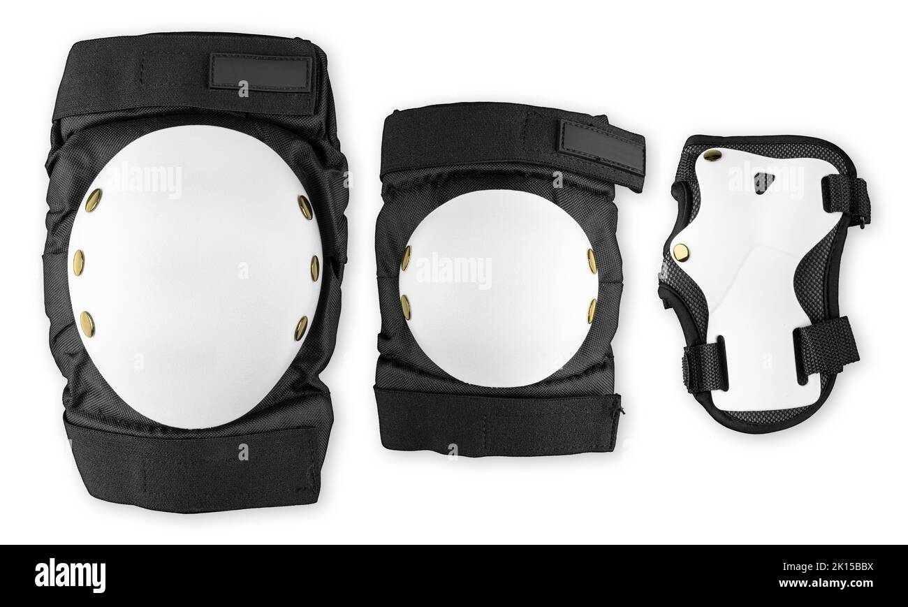 White black skateboard or inlane skating saftey equipment set like