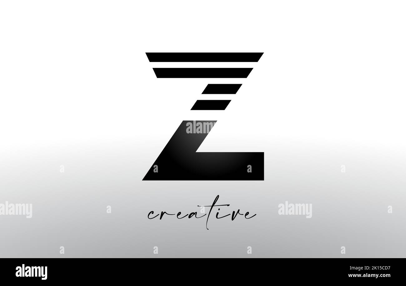 Lines Letter Z Logo Design with Creative Lines Cut on half of The ...
