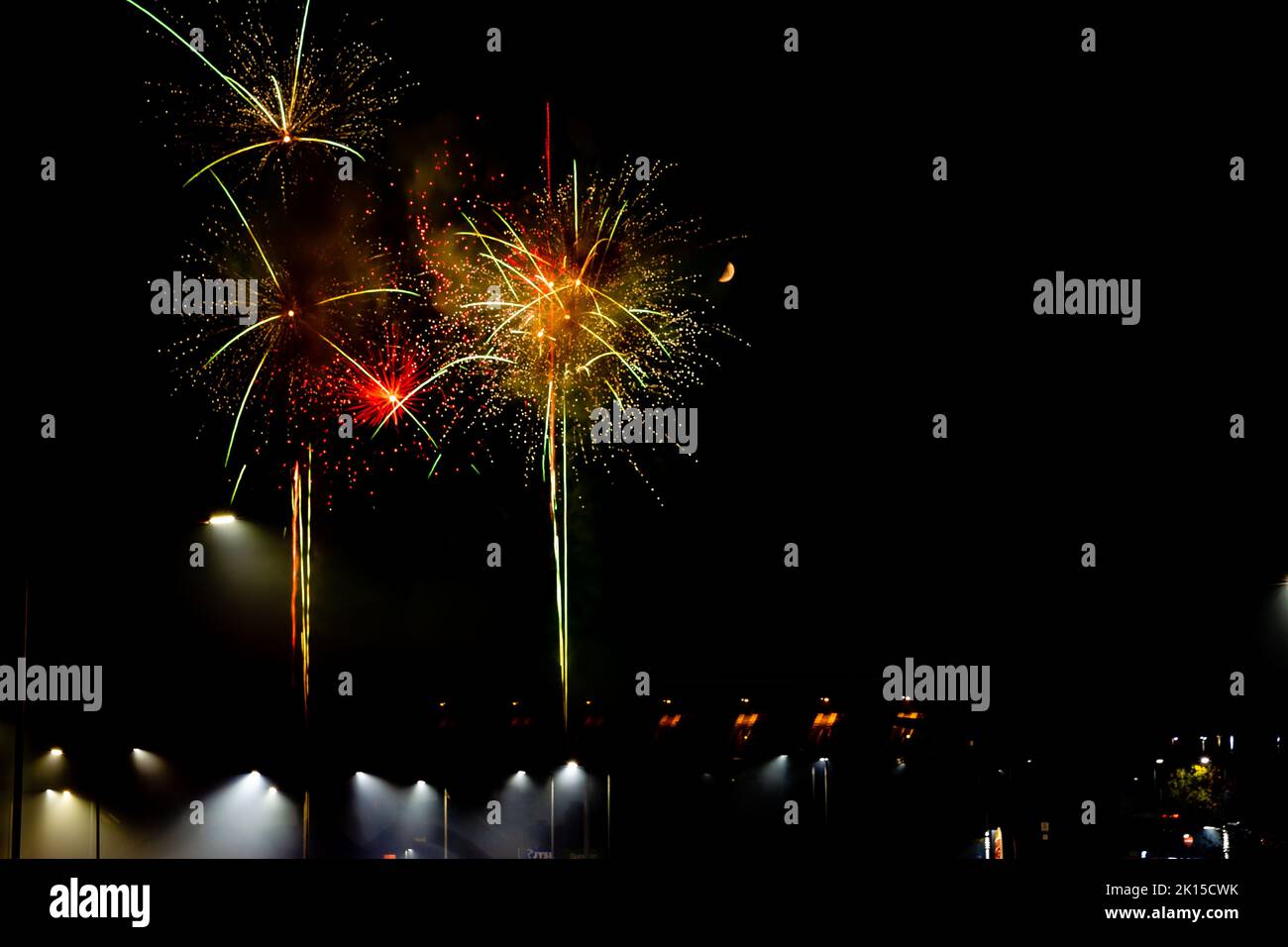 Bonfire Night Fireworks in Mansfield Stock Photo Alamy