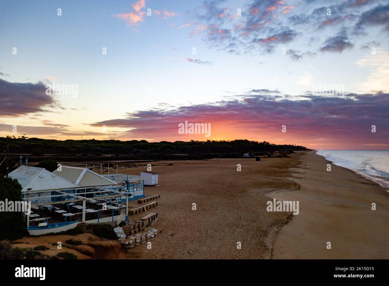 Sunrise on the Algarve, Portugal Stock Photo