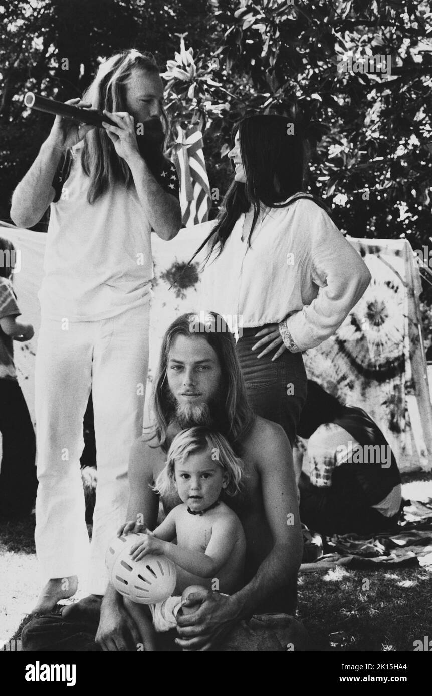 Hippies at a spiritual festival, University of Colorado, 1970. Stock Photo