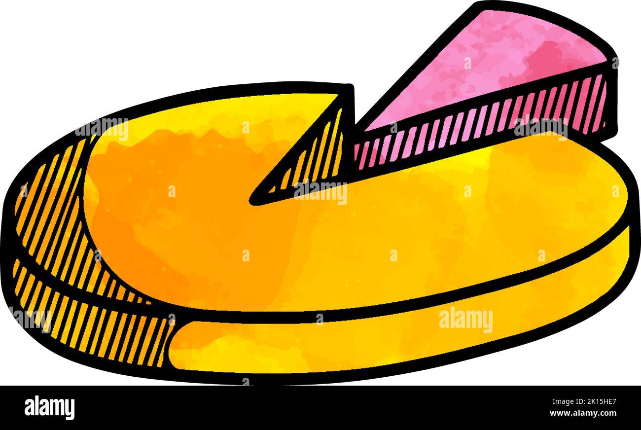 Watercolor style pie chart icon Stock Vector