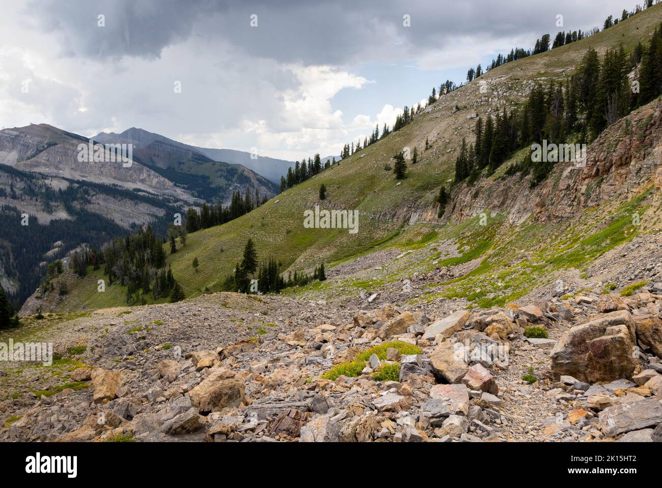 Rain showers and stormy weather moving in over the Mount Hunt Divide