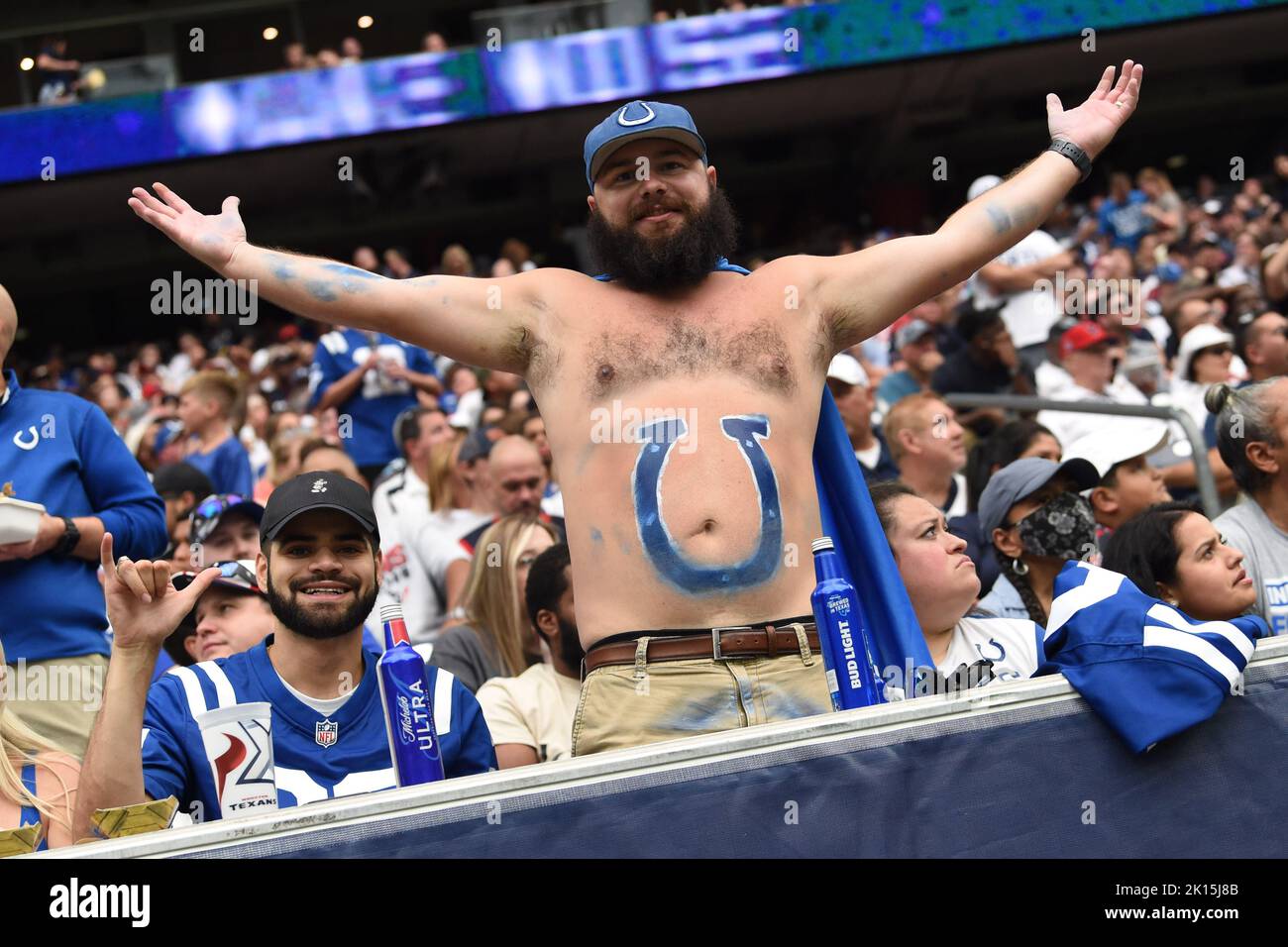 Houston Texans vs. Indianapolis Colts. Fans support on NFL Game. Silhouette  of supporters, big screen with two rivals in background Stock Photo - Alamy