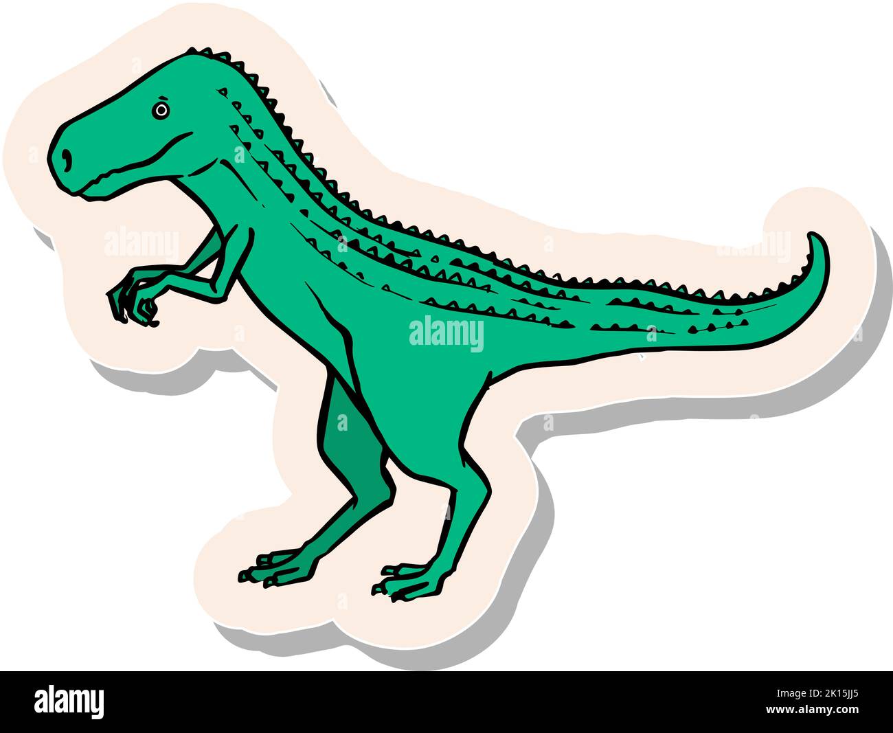 Hand drawn tyrannosaurus dinosaurs in sticker style vector illustration ...
