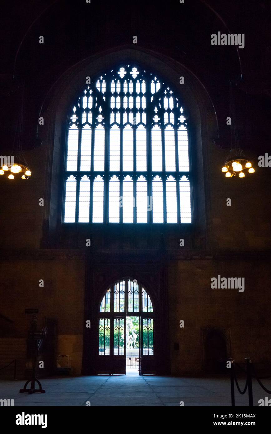 Westminster Hall looking north towards New Place Yard, Palace of Westminster, London, United Kingdom Stock Photo