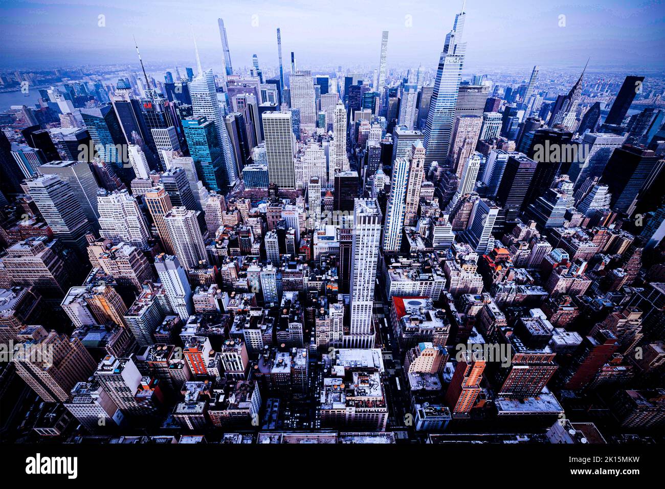 Aerial view of a city with skyscrapers , New York Stock Photo - Alamy