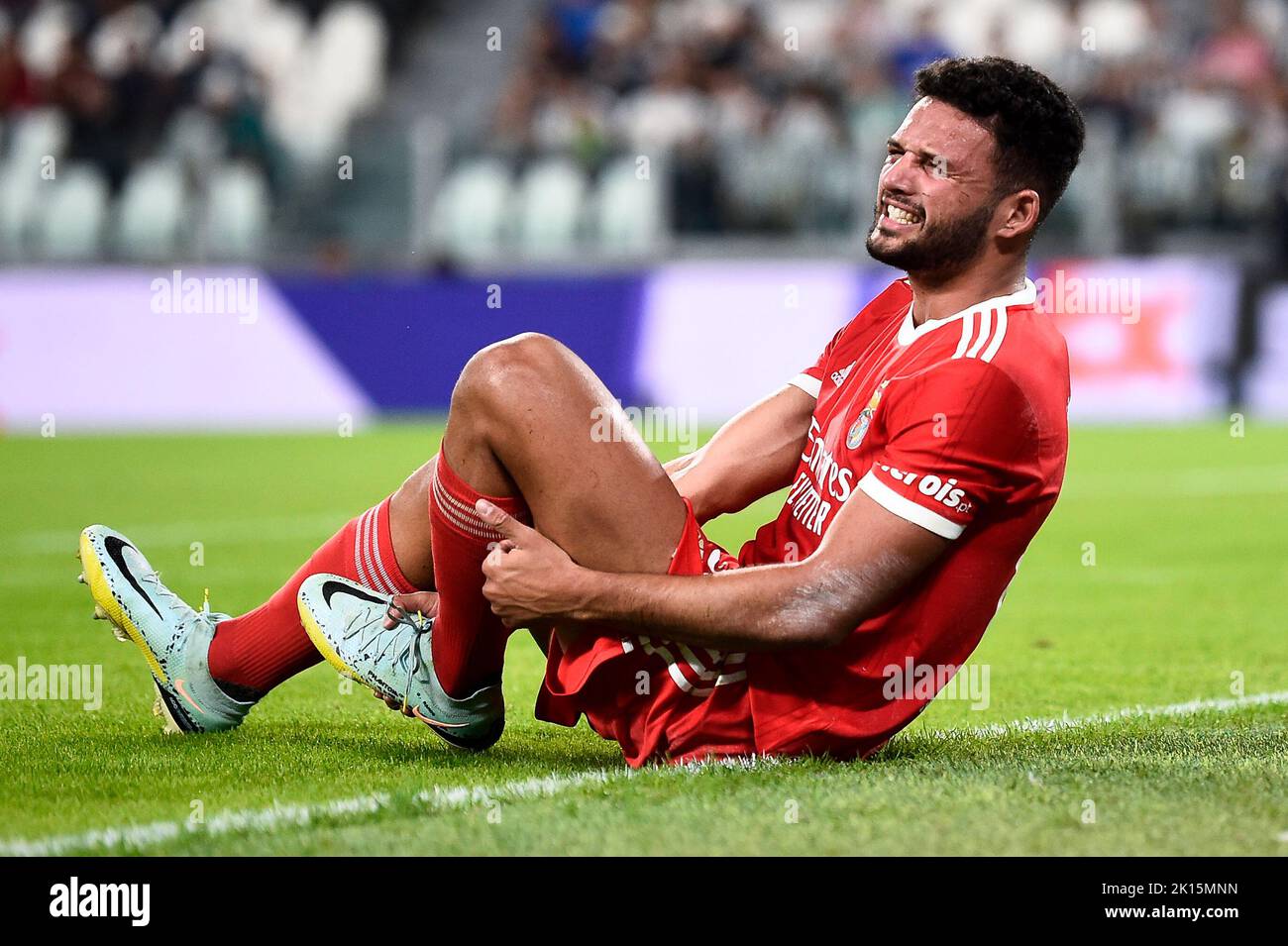 Turin, Italy. 14 September 2022. Goncalo Ramos of SL Benfica reacts during the UEFA Champions League football match between Juventus FC and SL Benfica. Credit: Nicolò Campo/Alamy Live News Stock Photo