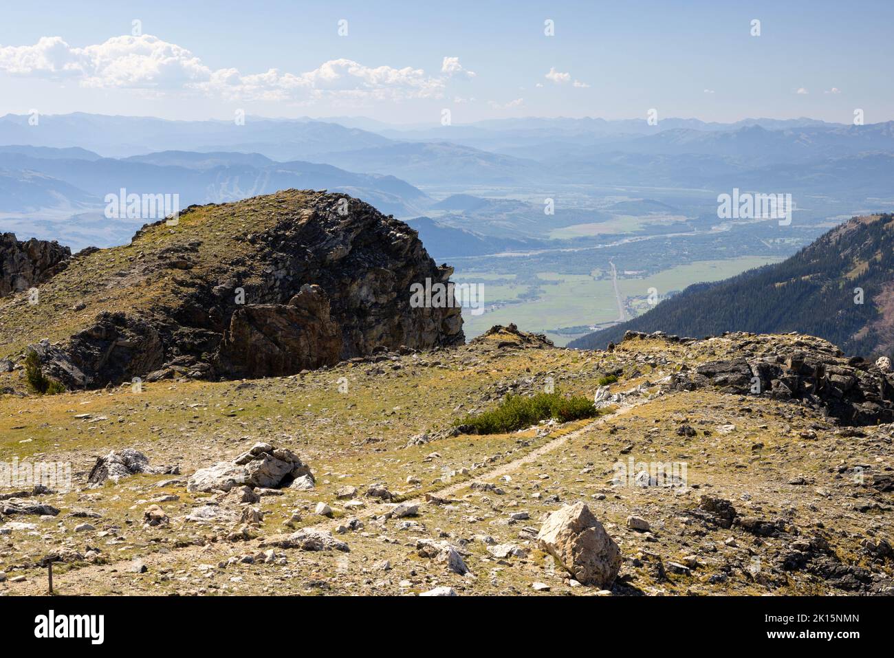 The Alaska Basin Trail descending from the Static Peak Divide over the