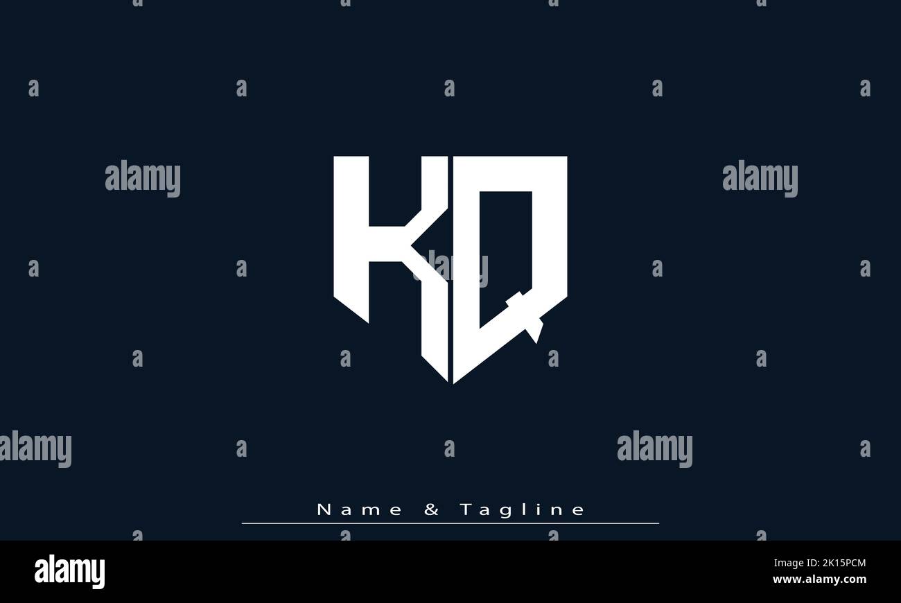 Alphabet letters Initials Monogram logo KQ , QK Stock Vector