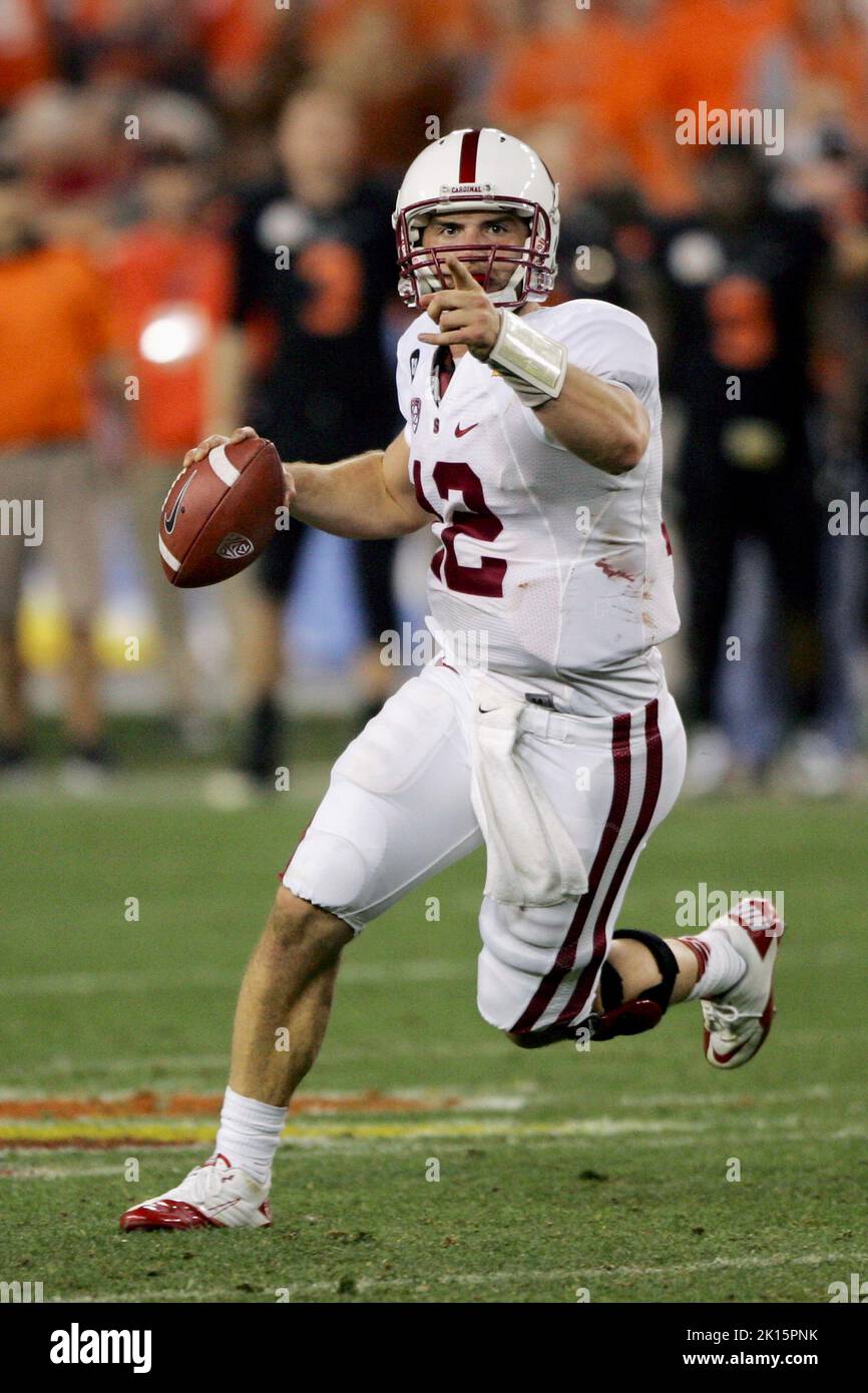 Stanford University quarterback Andrew Luck in action during an NCAA bowl game. Stock Photo
