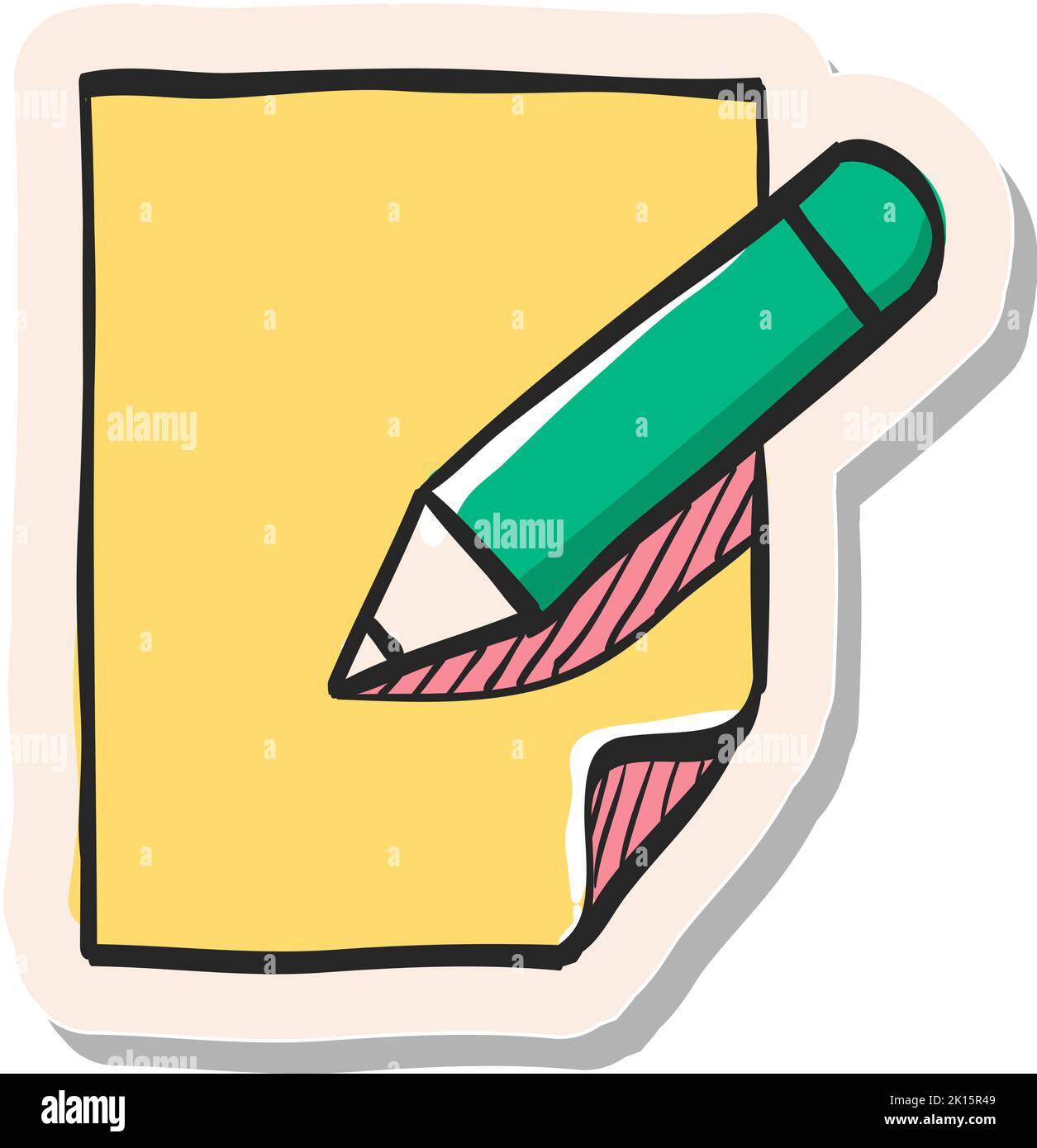 Hand drawn Document edit icon in sticker style vector illustration ...