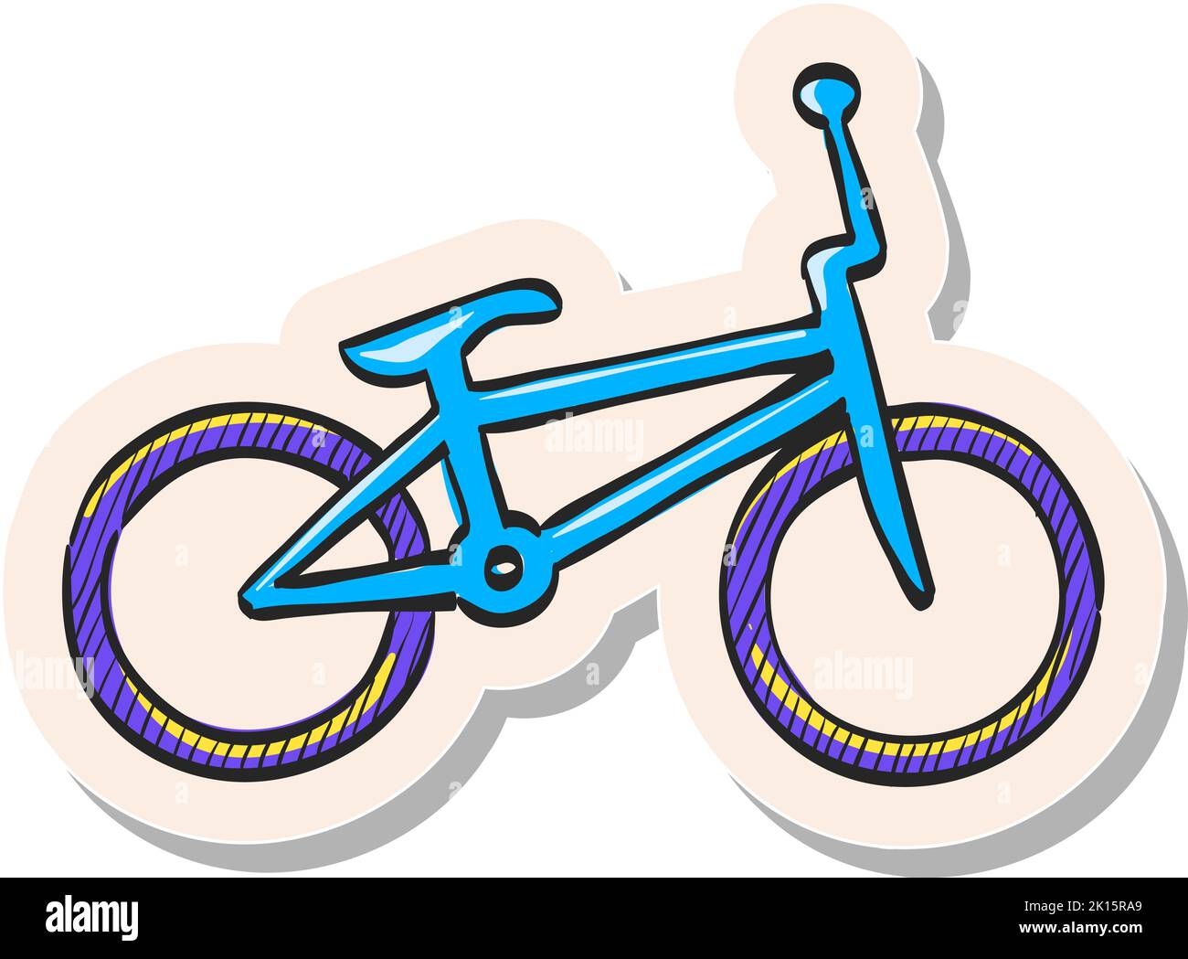Hand drawn BMX bicycle icon in sticker style vector illustration Stock ...