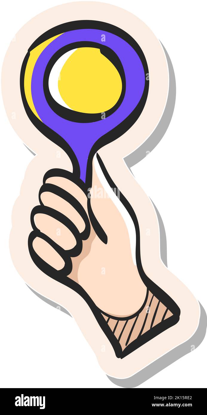 Hand drawn Bidder hand icon in sticker style vector illustration Stock ...