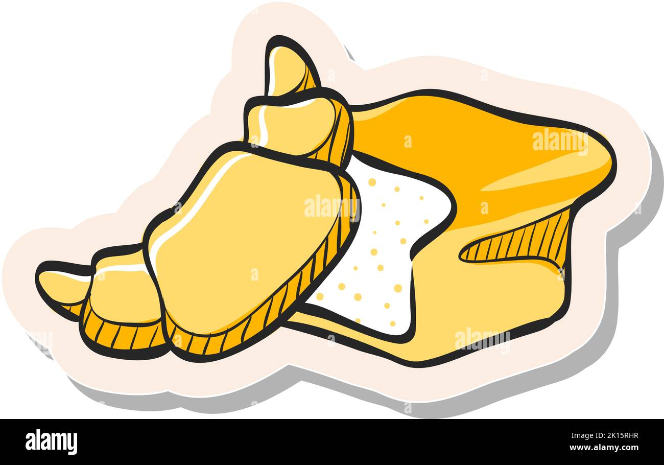 Hand drawn Bakery icon in sticker style vector illustration Stock ...