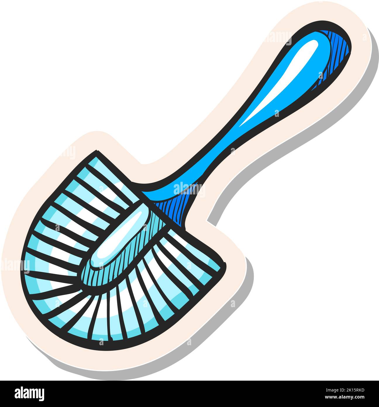 Hand drawn Brush icon in sticker style vector illustration Stock Vector ...
