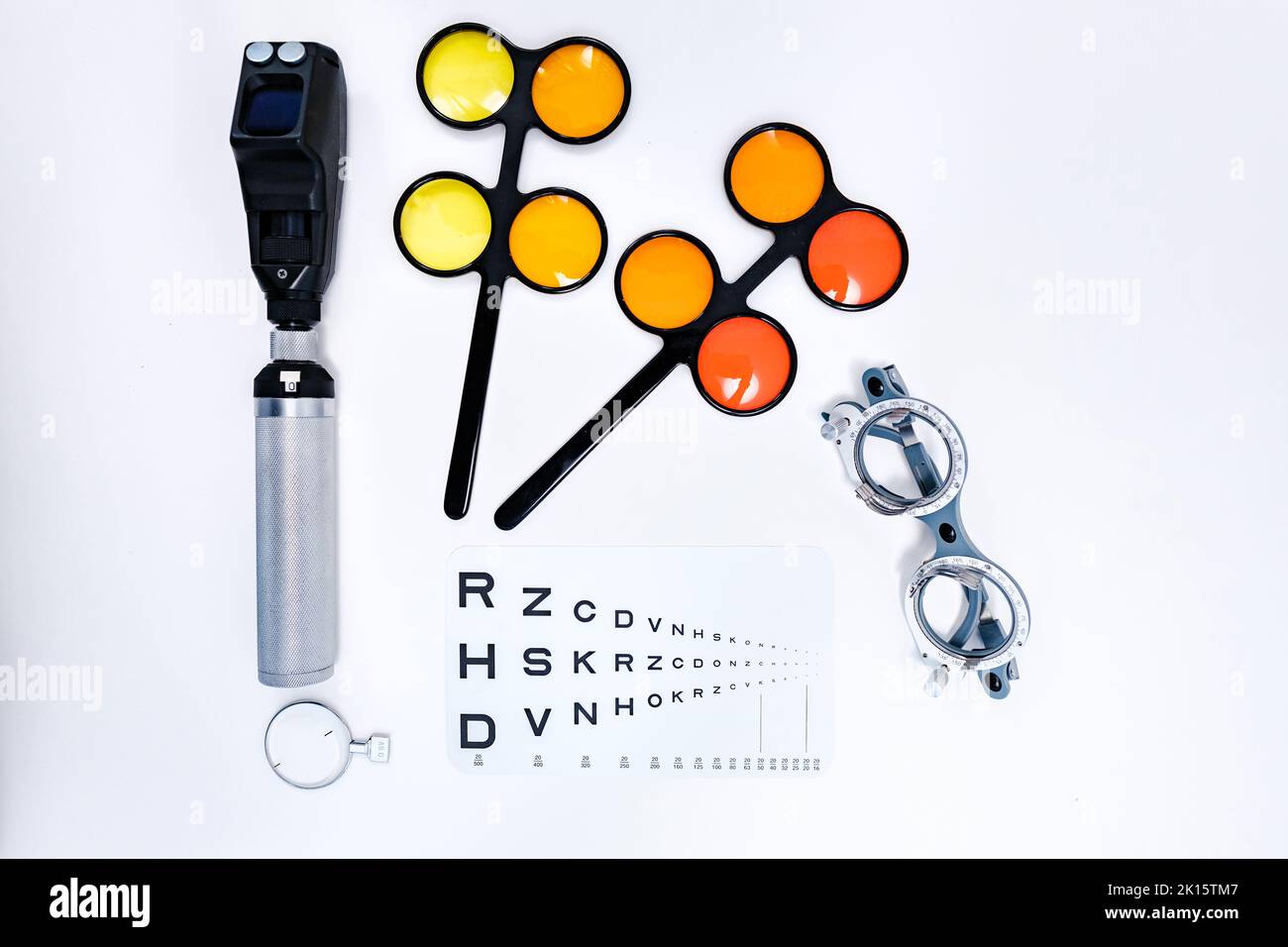 From above of composition of different instruments including