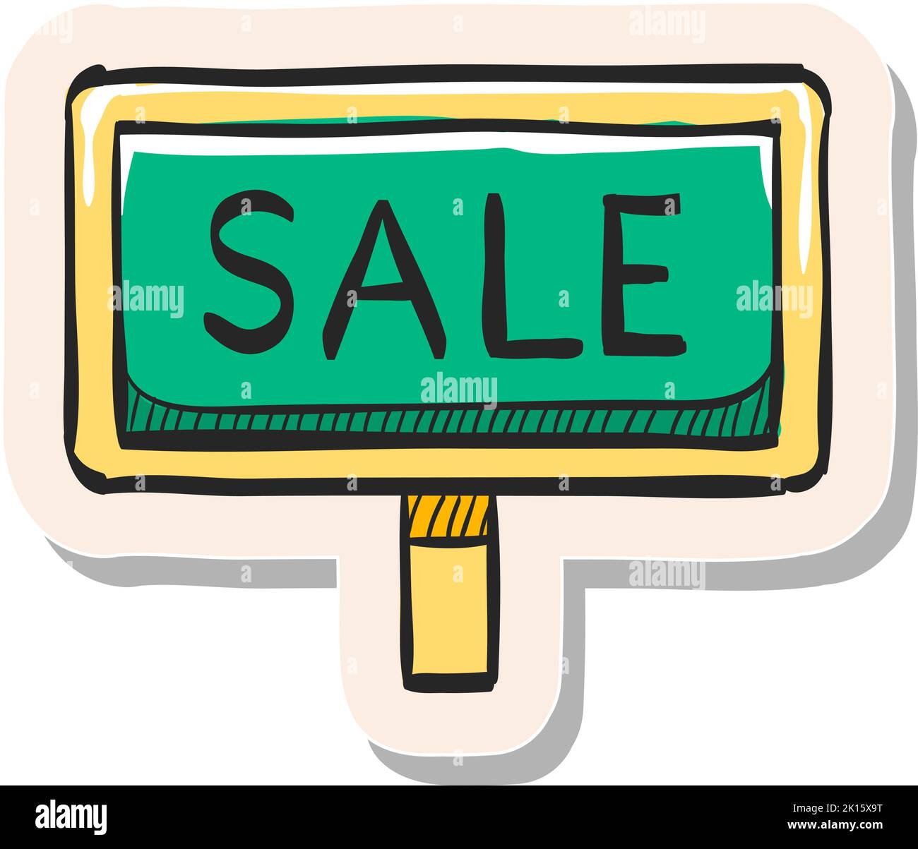 Hand drawn Sale sign icon in sticker style vector illustration Stock ...