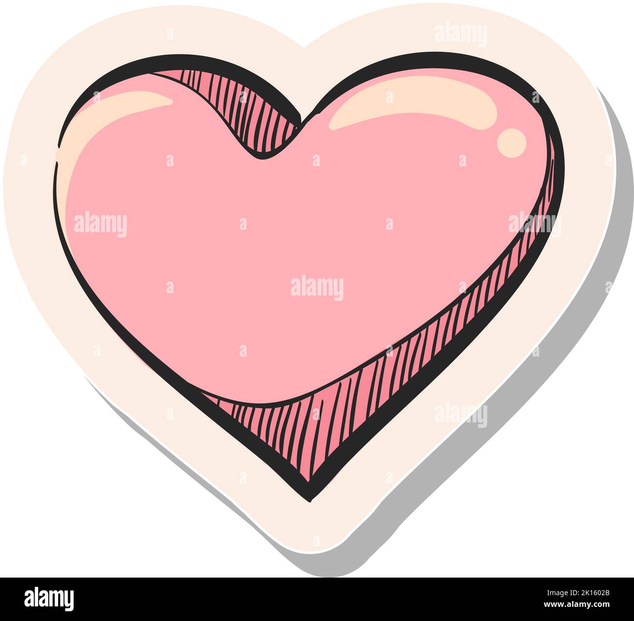Hand drawn Heart shape icon in doodle sketch lines vector illustration ...