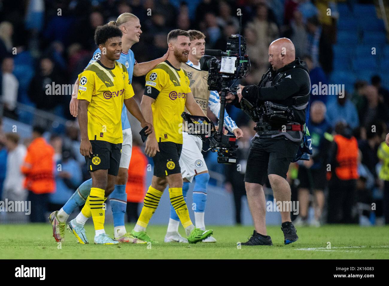 MANCHESTER, ENGLAND - SEPTEMBER 14: Erling Haaland of Manchester City ...