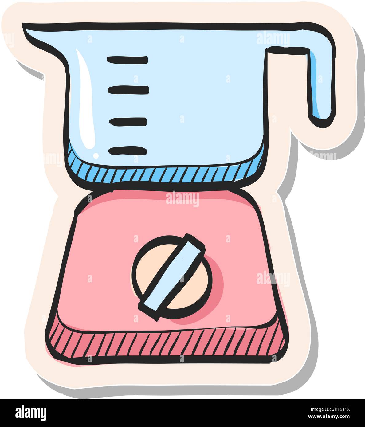 Hand drawn Juicer icon in sticker style vector illustration Stock ...