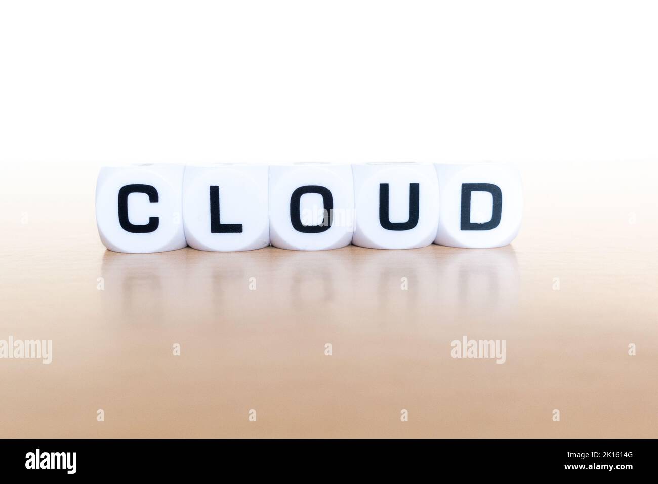 Cloud word spelled for Cloud computing Stock Photo