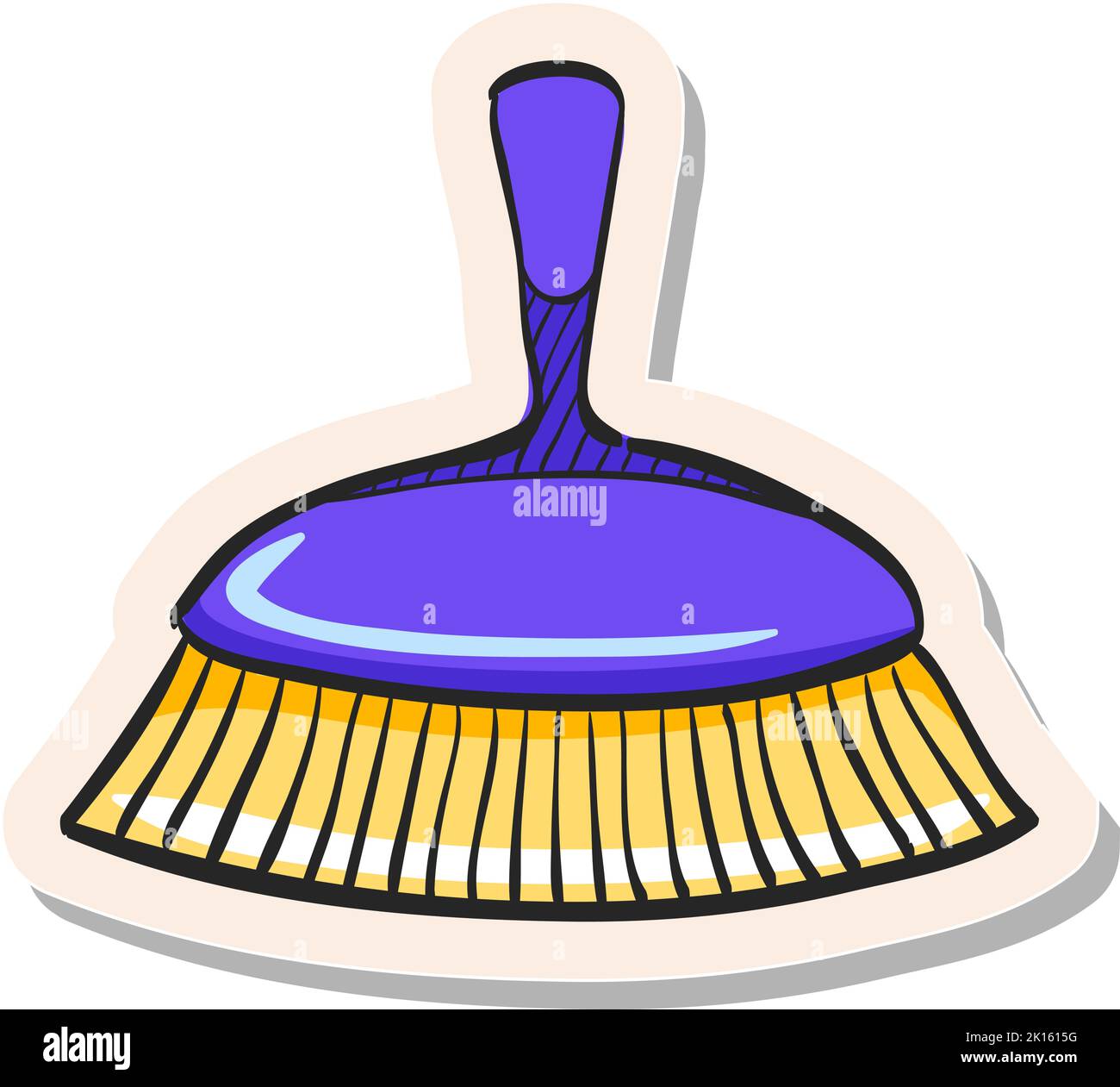 Hand drawn Brush icon in sticker style vector illustration Stock Vector ...