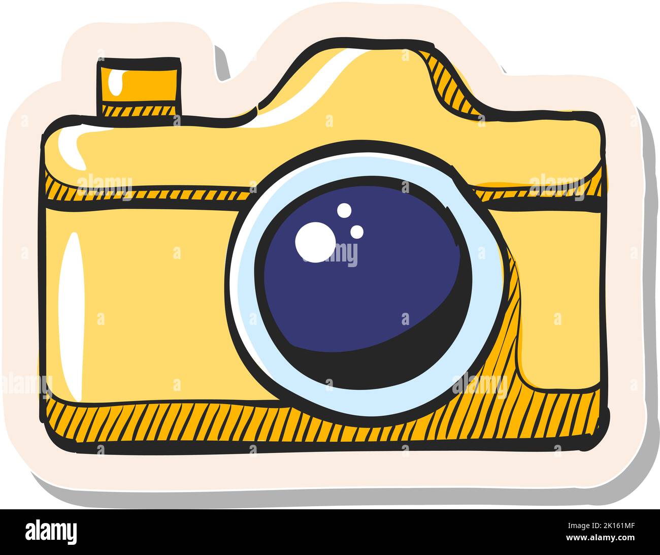 Hand drawn Camera repair icon in sticker style vector illustration