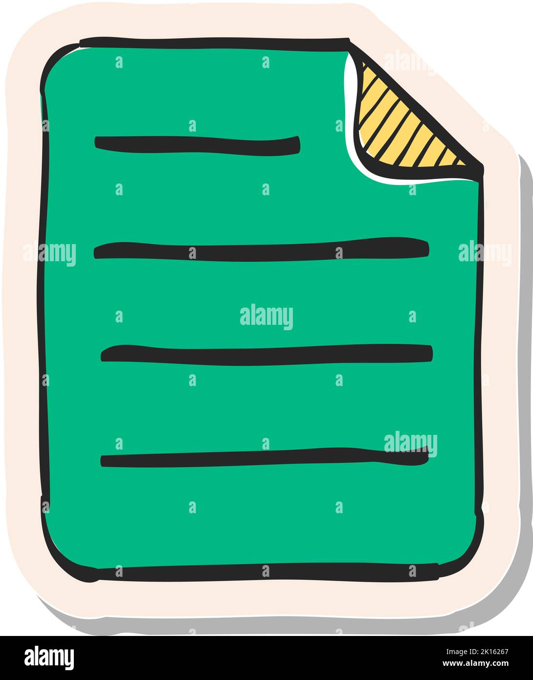 Hand drawn Text file format icon in sticker style vector illustration ...