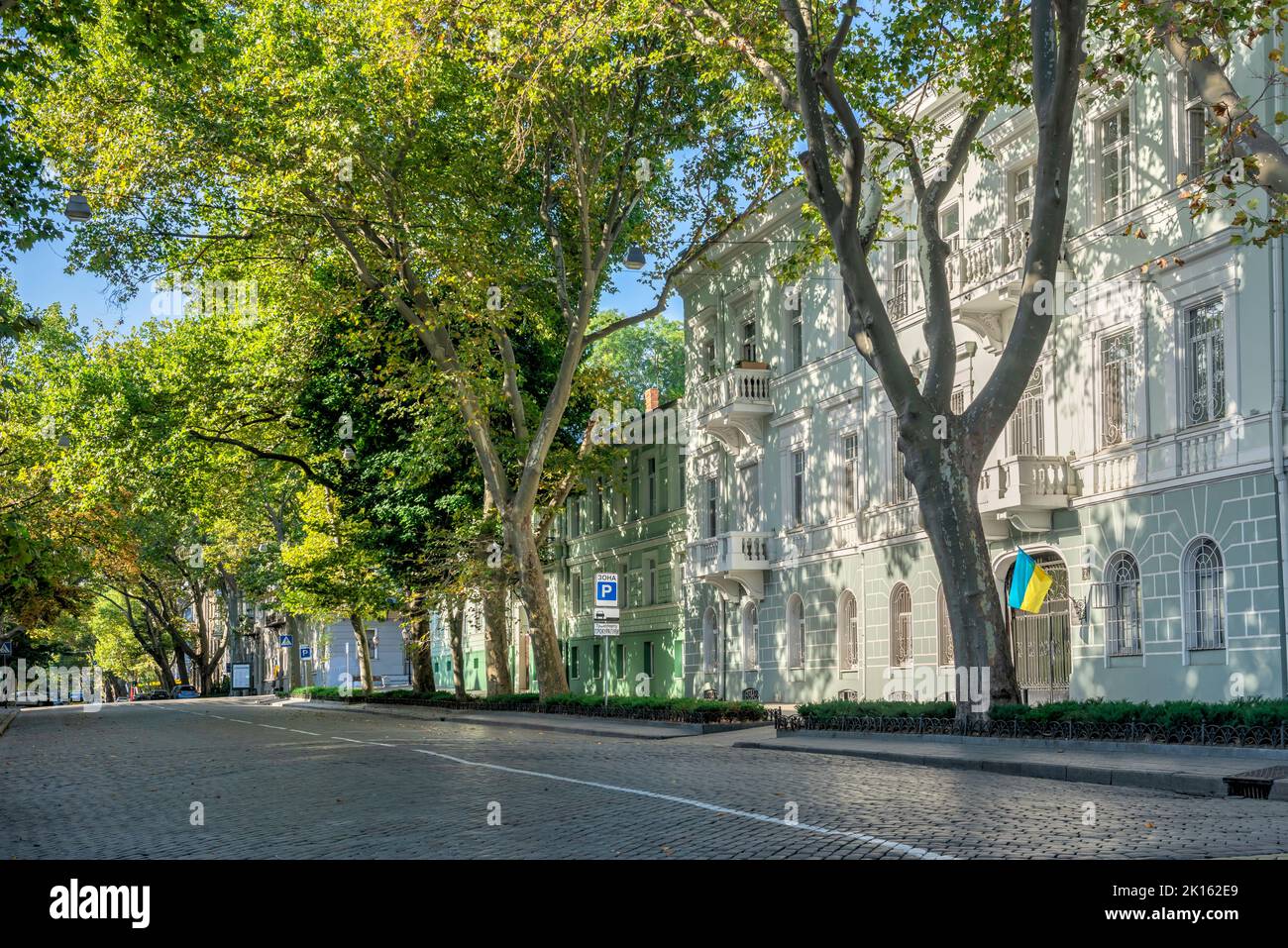 Odessa, Ukraine 04.09.2022. Pushkinskaya street in Odessa, Ukraine, on