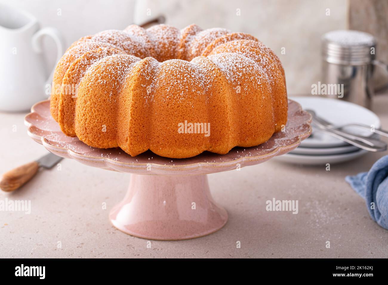 Pound cake, traditional vanilla or sour cream flavor Stock Photo
